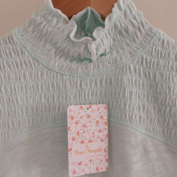 NWT Free People Caroline Smocked Turtleneck - Picture 6 of 10